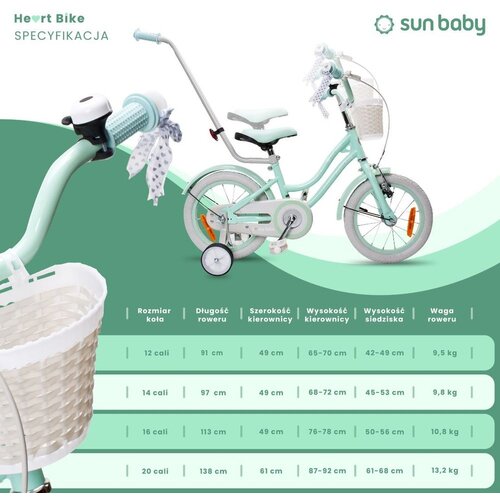  Dječji bicikl guralica Heart Silver Moon 14&amp;quot; mint Slike