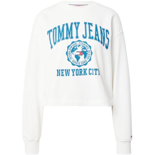 Tommy Jeans Majica kremna / modra / rdeča Slike