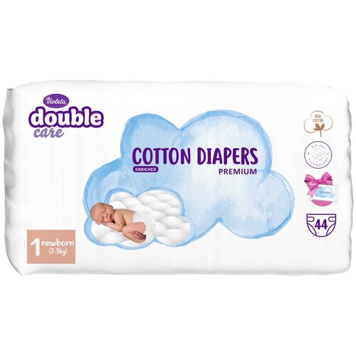 Violeta® Pelene DC Cotton Air Dry 1 New Born 2-5kg, 44 kom Cene