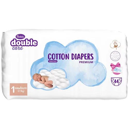 Violeta® pleničke cotton premium velikost 1 newborn (2-5 kg) 44 kosov