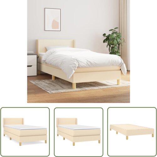 The Living Store Box spring postelja z vzmetnico krem 90x190 cm blago - Box Spring Postelja, (21737484) Cene