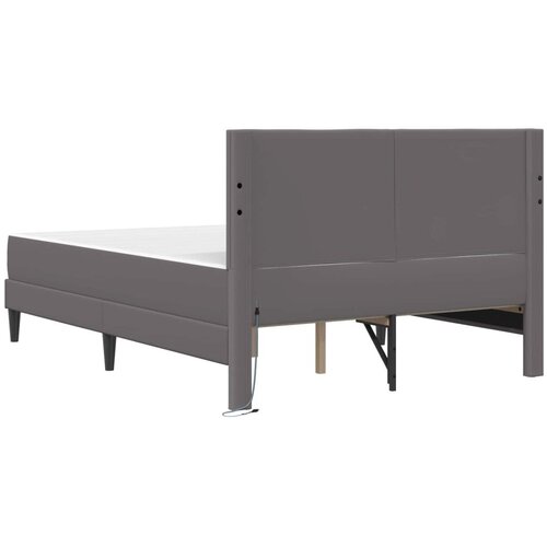  Okvir za krevet Siva 160 x 200 cm Umjetna koža - Siva 160 x 200 cm Slike