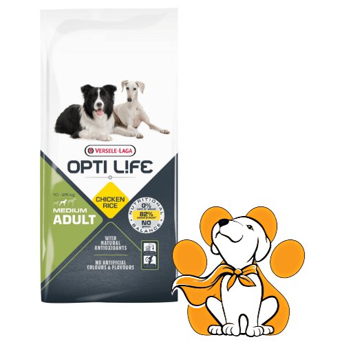 Opti Life Versele-Laga Adult Medium 12.5kg, Izvor Energije Za Pse Srednjih Rasa Cene