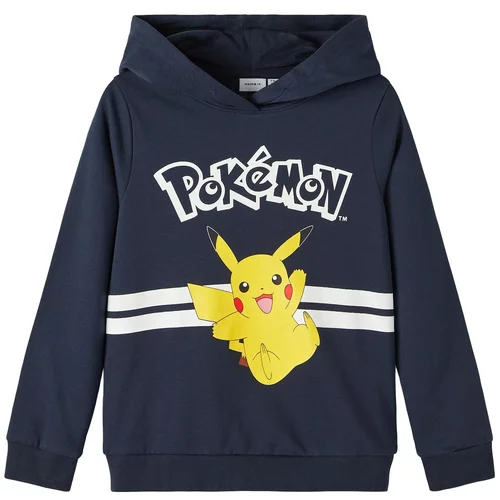 name it Sweater majica 'Pokemon' tamno plava / žuta / crvena / bijela