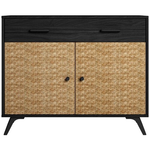 Marckeric Crna/natur niska komoda 92x81 cm Hanoi - Slike