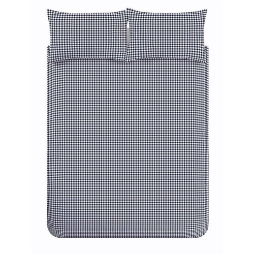 Catherine Lansfield Temno modra 3-delna posteljnina za zakonsko posteljo/podalj&scaron;ana 230x220 cm Bamford Gingham Check &ndash; Cene