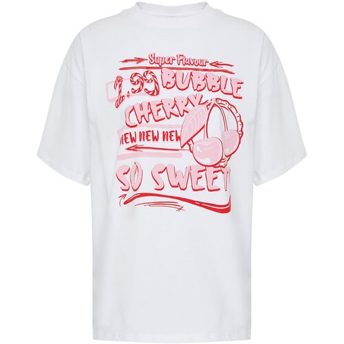 Trendyol Ženska majica TWOSS24TS00123, Bela Cene