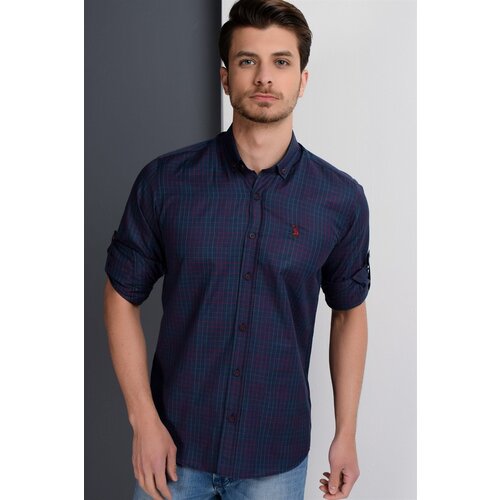 Dewberry G650 MEN'S SHIRT-NAVY-BURGUNDY Cene