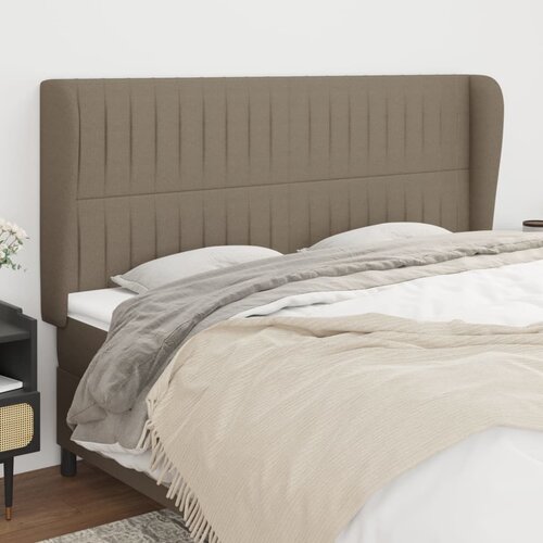 The Living Store vzglavje z u&amp;scaron;esi taupe 183x23x118/128 cm blago - vzglavje, (21418572) Slike
