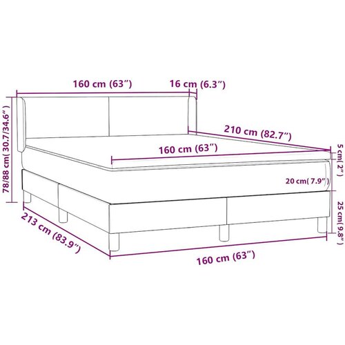 Box spring krevet s madracem crni 160x210 cm bar&amp;scaron;unasti Slike