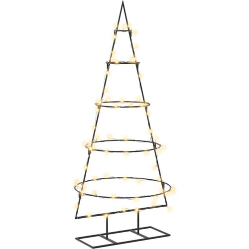  Metalno božićno drvce sa stalkom KUOPIO 125 cm Topla bijela - 125 cm Crna s LED svjetlima Slike