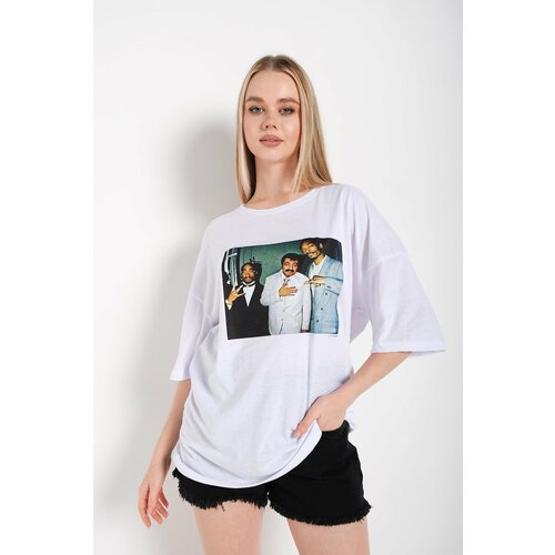 K&H TWENTY-ONE Women's White Muslim Gurses Printed T-Shirt Slike