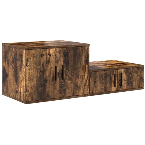 Kabinet za pohranu od dimljenog hrasta 103x41x40 cm inženjersko drvo Slike