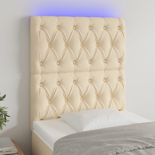  LED uzglavlje krem 80x7x118/128 cm od tkanine Cene