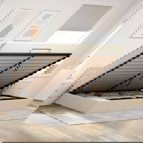 vidaXL Otomanski krevet s madracem krem 160x200 cm od tkanine Cene