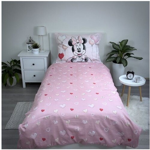 Jerry Fabrics Ružičasta pamučna dječja posteljina za krevet za jednu osobu 140x200 cm Minnie &amp;quot;Balloon&amp;quot; &amp;ndash; Slike