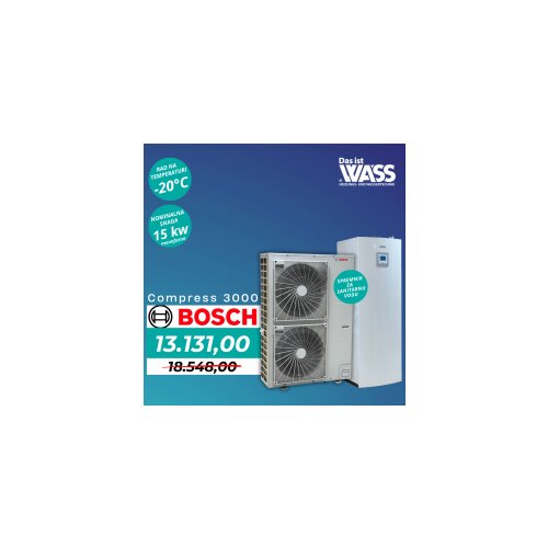  TOPLOTNA PUMPA BOSCH COMPRESS 3000 ODU 15S / AWES SA SPREMNIKOMOM KOMPLET Cijene