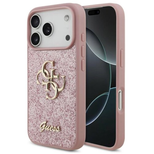  maska guess fixed glitter big 4G za iphone 17 pro/ 18 pro pink Cene