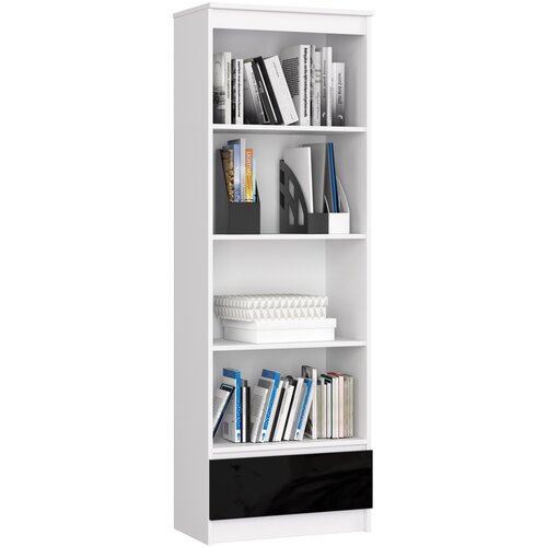 AKORD POLICA R 60 cm CLP 1 Predal 4 Police BELO / ČRNO SJAJNO, (21714299) Cene