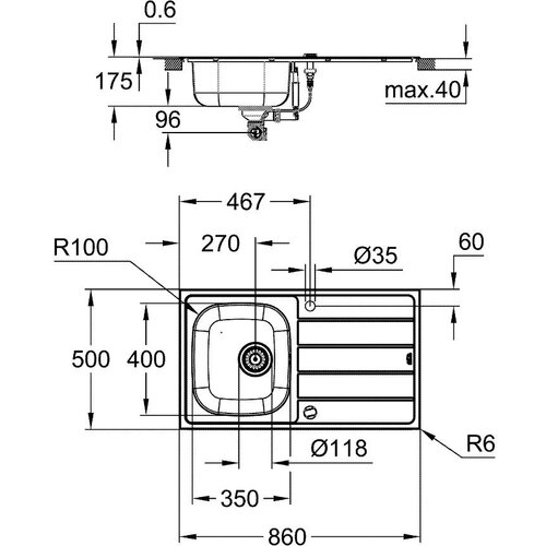 Grohe 31552SD1 K200 pomivalno korito iz nerjavnega jekla Slike