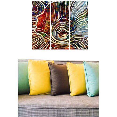 Wallity MDF1264764154 multicolor decorative mdf painting (3 pieces) Cene