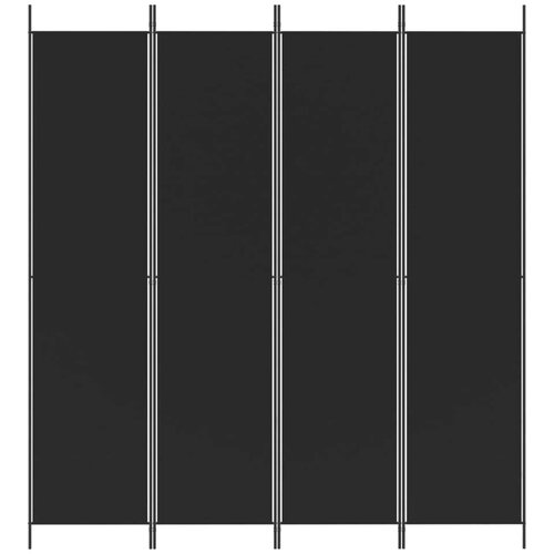  pregrada s 4 panela crna 200 x 220 cm od tkanine Slike