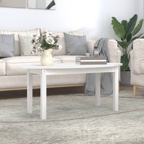 The Living Store Klubska mizica bela 110x55x45 trdna borovina - Klubska Mizica, (21575105) Cene