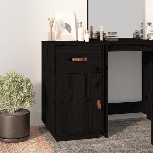 VidaXL Ormarić za radni stol crni 40 x 50 x 75 cm od masivne borovine Slike