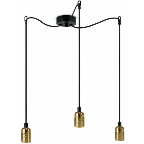 Bulb Attack Trodijelna crna viseća lampa s detaljima u boji zlata Bulb Basic Uno Attac