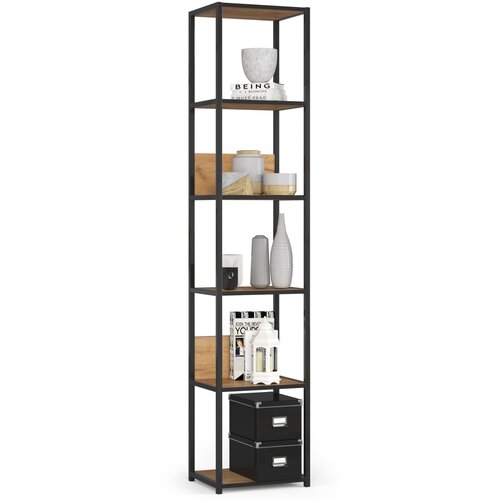 AKORD LOFT METAL POLICA 400 ČRNA/HRAST CRAFT, (21714199) Cene