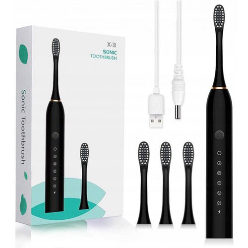 VERKGROUP VERK GROUP x3 akumulatorska sonična zobna krtačka + 4 konice črna X3BLACK Slike