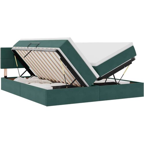  Krevet s od storage s madracem Tamnozelena 100 x 200 cm - Tamnozelena 200 x 200 cm Blok sa kvadratićima Slike