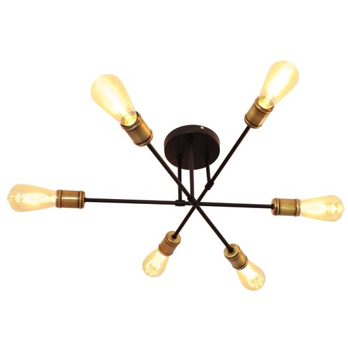  Plafonski luster CAMBRIDGE 6xE27/20W/230V crna/zlatna Slike