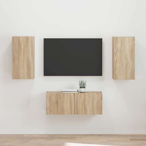  Set TV komoda Zidne 2 pcs Sonoma hrast Konstruirano drvo Cene