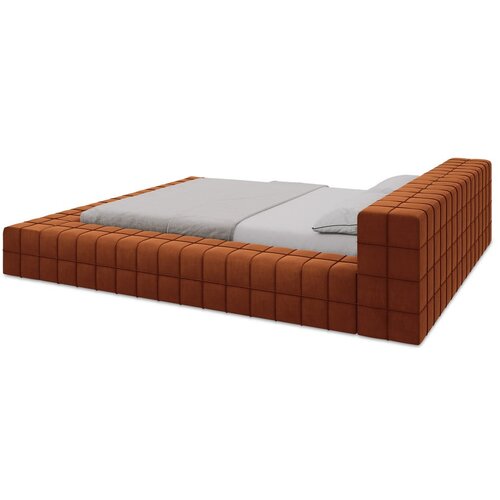 Makamii Tapecirani bračni krevet s podnicom 160x200 cm boje terakote Akela &amp;ndash; Slike