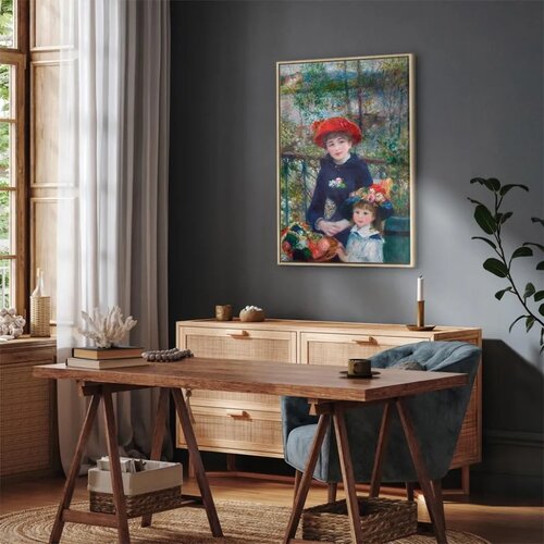  Slika - Pierre-Auguste Renoir – Two Sisters (On the Terrace) 60x90 U prirodnom drvenom okviru Cene
