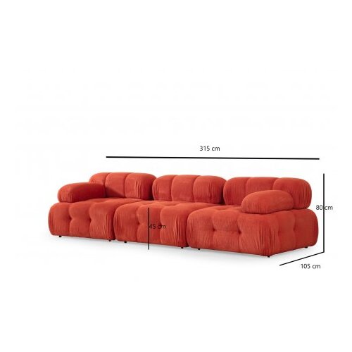  L1 O1 1R Doblo Sofa, 3 Sedi&amp;scaron;ta, Crvena Slike