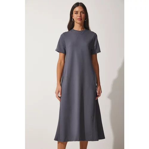 Happiness İstanbul Dress - Gray - A-line