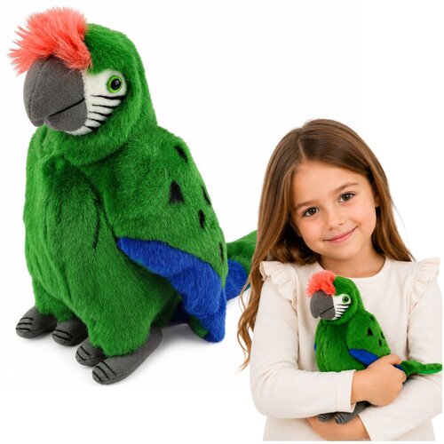 Plush Parrot Macaw Exotic Bird Mascot Cuddly Toy Green 24 cm Cene