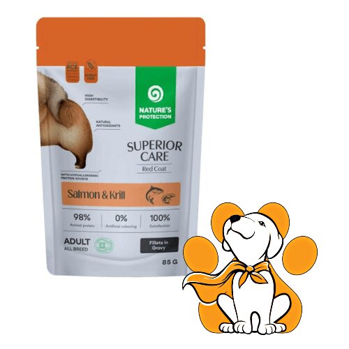 Nature's Protection Red Coat Salmon&Krill 85g, Fileti u sosu sa lososom i krilom Cene