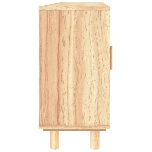  Komoda smeđa 105x30x60 cm masivna borovina i prirodni ratan Slike