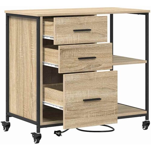  s postajom za punjenje Sonoma hrast 76 x 41 x 72 cm Slike