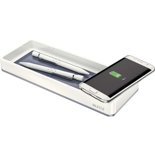 Leitz namizni organizator Wow s polnilcem za telefon, siva 5365-10-01