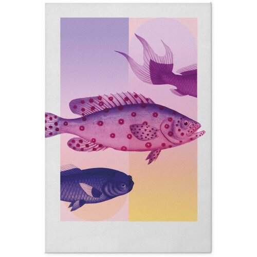  Plakat - Fantastic Fish - artistic illustration of fish on a colorful background 60x90 Bez okvira Slike