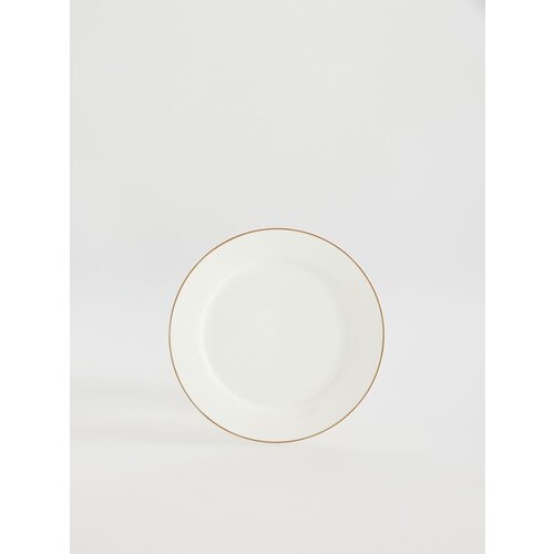 Reserved porcelanast krožnik z robom - bela Cene