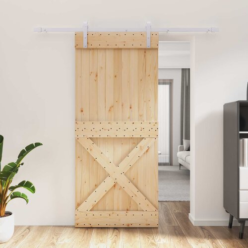  Klizna vrata Prirodna i bijela 90 x 210 cm Čvrsta borovina Cijene