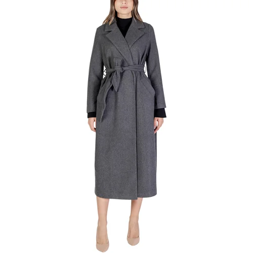 Vero_Moda Plašči VMFORTUNEAYA XTRA LONG COAT GA BOO 10310826 Siva