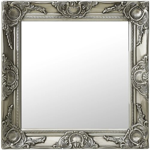 Zidno ogledalo u baroknom stilu 50 x 50 cm srebrno Cijene