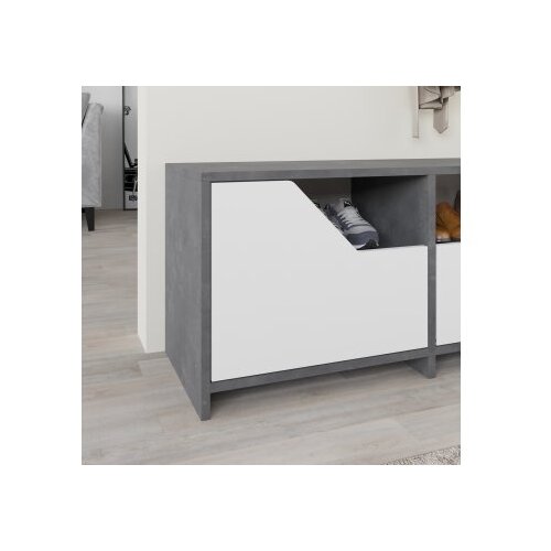 Hanah home Stalak za cipele Sivo-bijela Slike