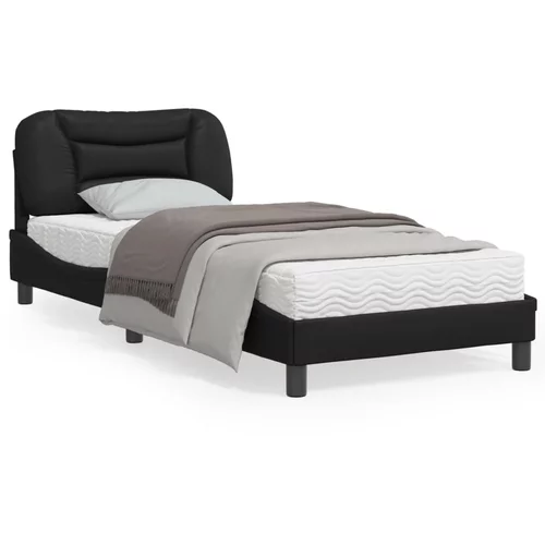 vidaXL Okvir kreveta s LED svjetlima crni 90 x 190 cm od umjetne kože